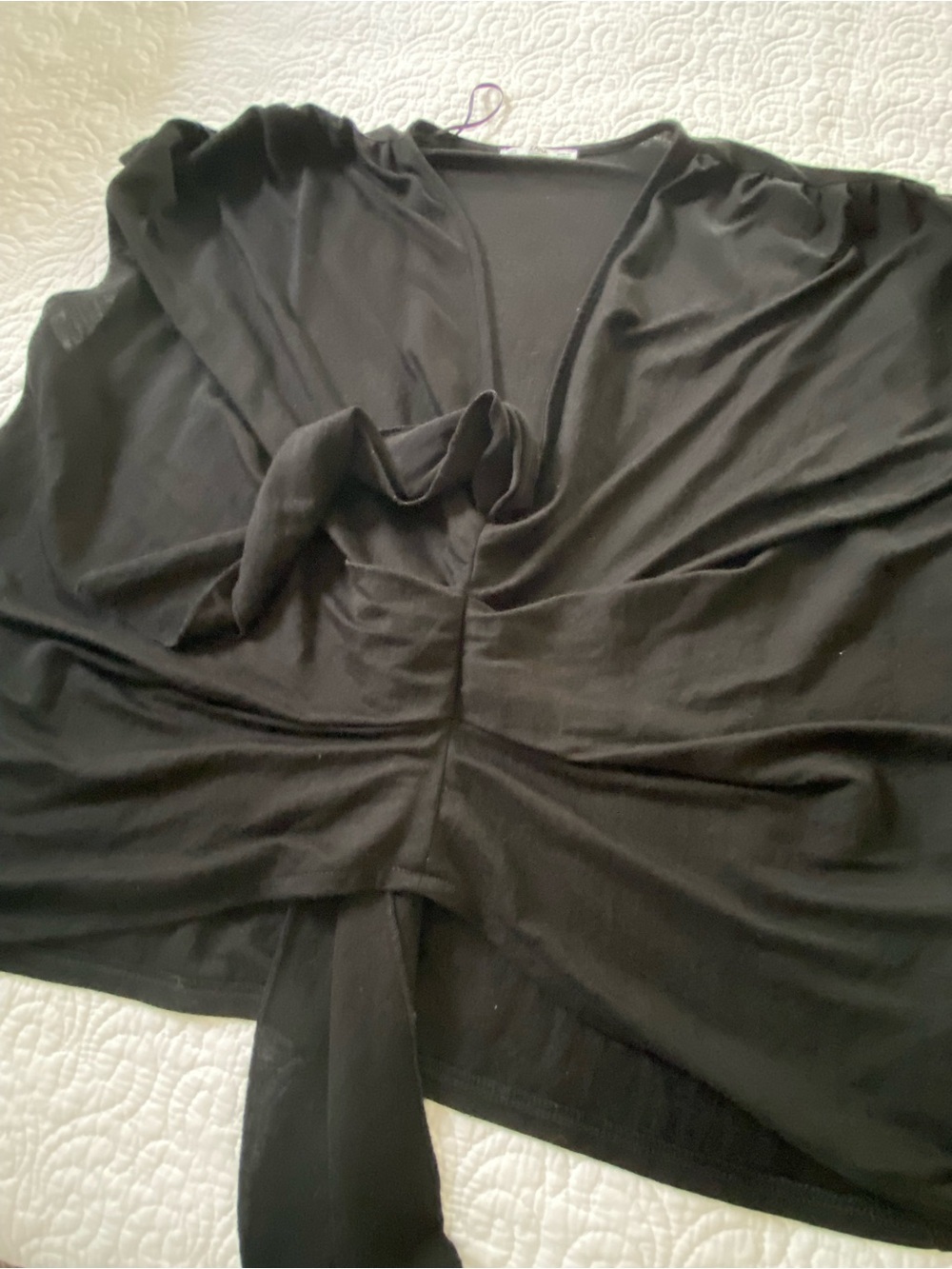 Zara Black V-Neck Front Tie Crop Top Minimalist Whimsygoth Party - Picture 8 of 10